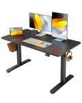 FEZIBO Height Adjustable Standing Desk, 48 x 24 Inches Electric Stand Up Table, Sit Stand Home Office Desk, Black Frame/Black Top