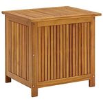 vidaXL Solid Acacia Wood Garden Storage Box Chest Furniture Outdoor Indoor Pillow Blanket Wooden Waterproof Box Home Entryway Hallway