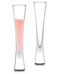 karadrova 2x145ml Champagne Flutes, Prosecco Glasses, Handmade, Clear Crystal Champagne Liqueur Glasses, Prosecco Flute for Wedding Anniversary