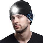 CENSGO Bluetooth Beanie with The Light, Unique Tech Gifts for Men Husband Him Teen, Wireless Headphones for Fishing Jogging Working, Christmas Stocking Black