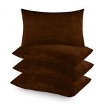 GADDA CO Ultra Soft Terry Waterproof Pillow Protector Cover with Zipper | Dust Mite, Bed Bug, Oil & Water Spill Protection | Standard Size Pillow Cover - 18 x 28 inch - Coffee - Set of 4
