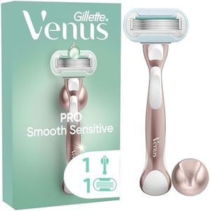 Gillette Venus Rasoir Pour Femmes Pro Smooth Sensitive Pour Peaux Sensibles, Manche Réutilisable Et Cartouche De Recharge A 5 Lames, Bande Lubrifiante Avec Une Touche D’Aloe Vera, Rasage Doux