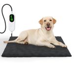 PUHOHUN Pet Heating Pad for Cats Dogs, Temperature Adjustable Pet Heat Pad with Chew Resistant Cord & Removable Flannel Cover, Waterproof/Auto Shut Off Safe Electric Heated Pad (45 * 70cm)