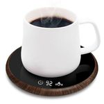 MQUPIN Mug Warmer for Desk Coffee Mug Warmer Auto Shut Off Cup Warmer for Coffee with 2 Temperature Settings(113°F/131°F),Mug Warmer for Tea, 9 Timer Settings Electric Beverage Warmer (Wood Grain)