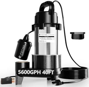 FOTING Sump Pump Submersible Sewage/Effluent Pump - Heavy Duty Cast Iron - 115V Septic Pump for Sump Basin/Residential/Sewage/Basement, Stainless Steel & Vortex Impeller