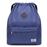 KAUKKO New Canvas Drawstring Gym Bag with Inner Pocket Sack School Bag Sports Backpack from