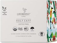 Lifeboost Coffee Half Caff Coffee K Cups - Low Acid Half Caff Coffee Pods - Single Origin Non-GMO Mold Free Pods Compatible with Keurig & Keurig 2 - No Mycotoxins or Pesticides - 10 Count