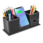 AmzFwing Fast Wireless Charger with Pen Holder Desk Organizer, Qi Certified Charging Dock Stand Station for iPhone 12/12 Pro / 11 / XS/X Samsung Galaxy.