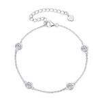 WOAINI Moissanite Bracelet for Women 925 Sterling Silver D Color VVS1 Dainty Adjustable Diamond Bracelets Valentine's day Birthday Jewellery Gift for Women Girls Her, 1, Sterling Silver, moissanite