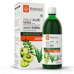 KRISHNA'S HERBAL & AYURVEDA Amla Aloe Vera Wheat-Grass,Haldi & Tulsi Juice-1000 Ml (Pack Of 1),Enriched With Vitamin C,All In One Health Drink With Aloe Vera,Amla,Haldi,Tulsi & Wheatgrass