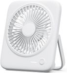 Otlonpe Desk Fan Rechargeable Portable Fan, 4000mAh Battery Operated Personal Silent Table Fan, 6.5 Inch Small Travel Fan with Power Bank, 4 Speeds Desktop Fan for Bedroom Home Office Outdoor, White