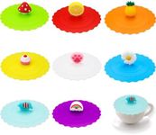 JVBAJV 8 Pieces Silicone Glass Cup Covers 10cm/3.9inch Reusable Anti-dust Cup Covers Food-grade Silicone Drink Glass Cup Lids for Mug,Coffee,Beer Mug, Drinking Glasses,Cup Cover