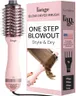 L'ANGE HAIR Le Volume 2-in-1 Titanium Blow Dryer Brush | Hot Air Brush for Hair Drying & Styling | Ionic Oval Barrel for Smooth, Frizz-Free Volume | (Blush – 60mm)