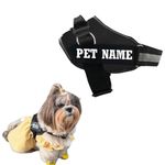 KIKA Pets Personalized Dog Harness for Shih Tzu Dog | Dog Harness with Name | Customized Dog Vest Harness, Small Size (for 5-12 kg Dogs) Midnight Black