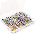 H&S Glass Head Pins 500pcs Long 38mm for Dressmaking Red Black White Multicolor