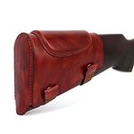 TOURBON Leather Rifle Shotgun Buttstock Cheek Rest Pad Recoil Pad for Left and Right Handed Hunter