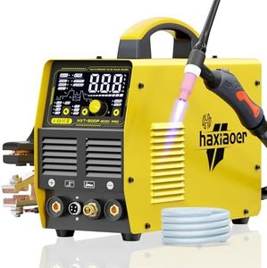 HAXIAOER AC DC TIG Welder 240V with Pulse, [Large LED Display] 200A Digital Inverter AC Pulse TIG/AC TIG/DC Pulse TIG/HF TIG/ARC/SPOT Aluminum TIG Welding Machine HXT200P AC DC Pro