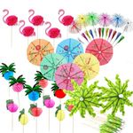 YFHUVB 120Pcs Cocktail Accessories For Drinks, Cocktail Umbrellas Mocktail Kit Hawaiian Party Cocktail Decorations Beverage Cocktail Decorations Wedding Party Beach Tropical Party Mix Colors