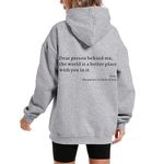 Wrenpies Dear Person Behind Me You Are Enough Hoodie for Women Teen Girls Oversized Aesthetic Graphic Sweatshirt Pullover Top, A-gray, Medium