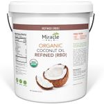 Coconut Oil Bulk - Organic Naturally Refined Coconut Oil (RBD) by Miracle Palm - Vegan, Tasteless, Non-GMO & Gluten Free - Ideal for Skin & Hair Care (5 Gallons)