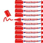 edding 8030 NLS high-tech marker - red - 10 pens - bullet nib 1.5-3 mm - rustproof marker for low-corrosion marking - for use on steel, metal, iron, aluminium