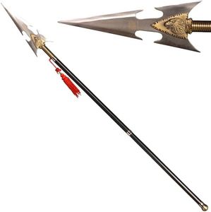 SV Hand-Built Warrior Spear Traditional Chinese Weapon Old Weapon Metal 56.3 inches, Suitable for Display or Collection