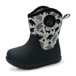 JAN & JUL Boys' Waterproof Insulated Rain Boots with Sherpa Lining (Bear Cub, Size 7 Toddler)