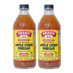 Health Life Bragg USDA Organic Raw Apple Cider Vinegar, With The Mother 16 Ounces Natural Cleanser, Promotes Weight Loss - Pack of 2