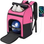 Ciihars Bowling Backpack, Single Bowling Ball Bag with Shoe Bag Up to Size 16, Bowling Accessories Gifts for Bowling Lovers,Bowling Bag with Padded Ball Holder(HOT PINK)