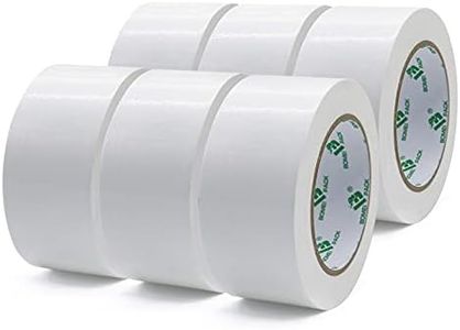 6 Rolls Heavy Duty White Duct Tape, Easy Tear Gaffer Tape, Cloth Duct Tape for Industrial, Office Use, General Purpose, 48mm x 30m Per Roll, BOMEI PACK