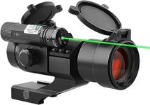 CVLIFE 1x30mm Red Dot Sight Scope with Green Laser Reflex Sight for 20mm Cantilever Mount