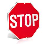 ANLEY Stop Sign 12 X 12 In - Diamond Grade Reflective at Nights - 40 Mil Thick Rust-Free Aluminum - Easy Mounting - Street Road Slow Warning Metal Warning Signs Octagon Outdoor Use