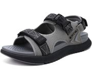 ONCAI Hiking Sandals for Men,Arch Support Walking Trail Man Fisherman Sandles,Breathable Mesh Water Beach and Orthopedic Father Sports Recovery Slides with Adjustable Strap Grey Size 11