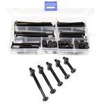 binifiMux Crib Screws,Bed Frame Bolts and Nuts Kit, Crib Parts, Bunk Bed Screws,M6-1.0 x 40mm/ 50mm/ 60mm/ 70mm/ 80mm Black Hex Socket Cap Bolts Barrel Nuts for Dream on me, Delta, Graco, Fisher Crib