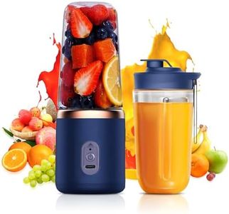 Portable Blender, 40W Personal Blender with 6 Blades, USB Rechargeable, Lid & 2 Cups Included, Mini Blender for Shakes and Smoothies, 400ml Fit for Home Sport Office Camping