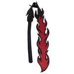 Perri's Leathers | Black/Red Flames Cut Out Guitar Strap - Leather | 2.5" Wide, Adjustable 41" to 56" Long (Bass, Electric and Acoustic Guitar Strap) Black/Red Flames Cut Out