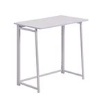 Harbour Housewares Deluxe Wooden Folding Desk - Computer, Laptop Space Saving Wooden Desk, Contemporary - 80cm - Lilac