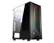 MSI MAG VAMPIRIC 100R Mid Tower Gaming Computer Case (Black, 1x 120mm ARGB PWM Fan, 1x 120mm PWM Fan, RGB Front Panel, Tempered Glass, MSI Center, ATX, mATX, mini-ITX)