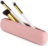 INOVERA (LABEL) Silicone Large Makeup Brush Holder, Cosmetic Face Brushes Pouch, Magnetic Anti-Fall Out, Soft And Sleek Makeup Tools Organizer For Travel (Light Pink, Width:6 Cm)