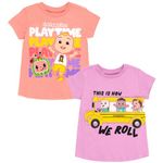 CoComelon JJ Cody Nina 2 Pack T-Shirts Infant to Toddler, Pink / Purple, 24 Months