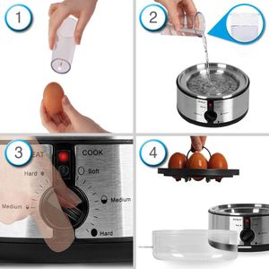 Duronic Electric Egg Boiler EB35 – 7-Egg Steamer & Poacher, Automatic