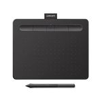 Wacom Intuos Small Bluetooth Graphics Drawing Tablet, Portable for Teachers, Students and Creators, 4 Customizable ExpressKeys, Compatible with Chromebook Mac OS Android and Windows - Black