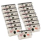 15 X PHOTO PORST with Butterfly / Wedding Camera Disposable (Disposable Camera 27 Photos with Flash / Pack of 15)