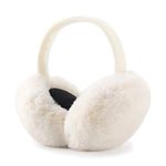 LCXSHYE Winter Ear muffs Faux Fur Warm Earmuffs Cute Foldable Outdoor Ear Warmers For Women Girls, A-white, Large