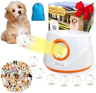 Wortade Automatic Ball Launcher for Dogs, Dog Ball Thrower with 19-32-45Ft Distance, Rechargeable Automatic Launcher with 6 Balls (2.2"), Dog Ball Launcher for Small & Medium Orange