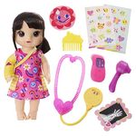 Baby Alive Better Now Bella Doll, 12-Inch Doctor Play Baby Doll, Toys for 3 Year Old Girls and Boys and Up, 9 Baby Alive Accessories, Dark Brown Hair