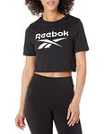 Reebok Womens RI BL Crop Tee Short Sleeve T-Shirt, Black, Small US