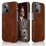 LOHASIC Leather Case for iPhone 14, Luxury PU Leather Premium Business Classic Cover Protective Men Women Phone Cases Cover Compatible with iPhone 14 6.1" 2022 5G - Dark Brown