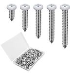 AIEX 125pcs White Wall Plate Screws, Outlet Cover Screws Switch Cover Screws Replacement Wall Plate Screws Electrical Screws Flat Pan Head Self Tapping Screws Wood to Metal Screws