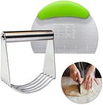 Pastry Cutter Dough Scraper Dough Cutter Scraper Tool Kitchen Pastry Blender,Stainless Steel Pastry Cutters Heavy Duty Dough Cutter for Kitchen Baking Tools,Comfortable and Dishwasher Safe (Green)